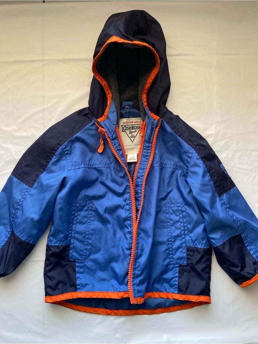 OshKosh B'gosh Blue Colorblock Fleece Lined Windbreaker Jacket 18M